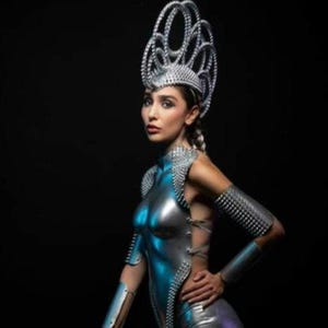 Chrome High Fantasy Futuristic Warrior Style Costume