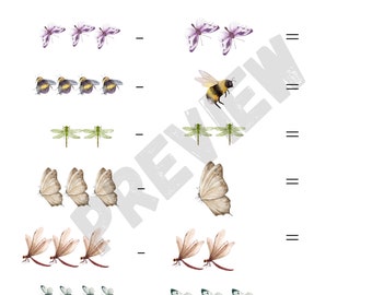 屋外引き算のワークシート