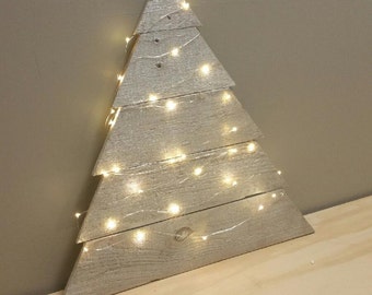 Reclaimed Wood Twinkle Light Tree - Christmas Decor