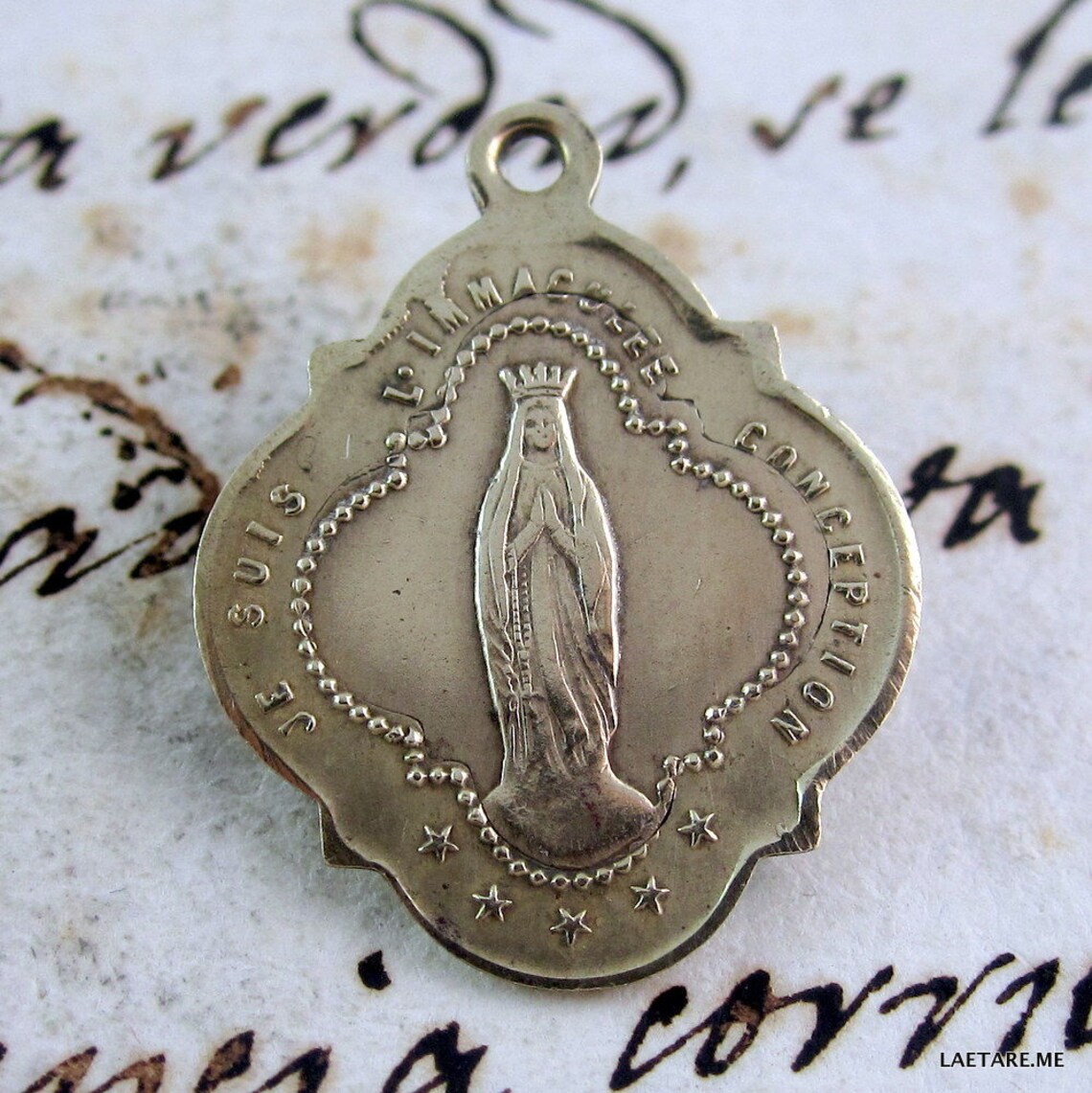 Antique Brass Medal Our Lady of Lourdes Religious Medal France - Etsy