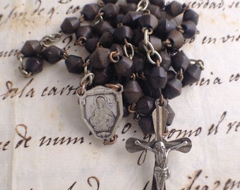 Original Conic Beads Rosary - Wood -  Elegant  Cross- Religious Catholic