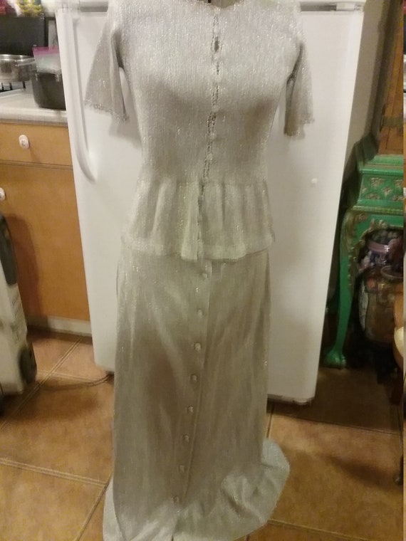 Silver knit suit