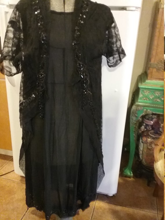 Victorian silk beaded dress