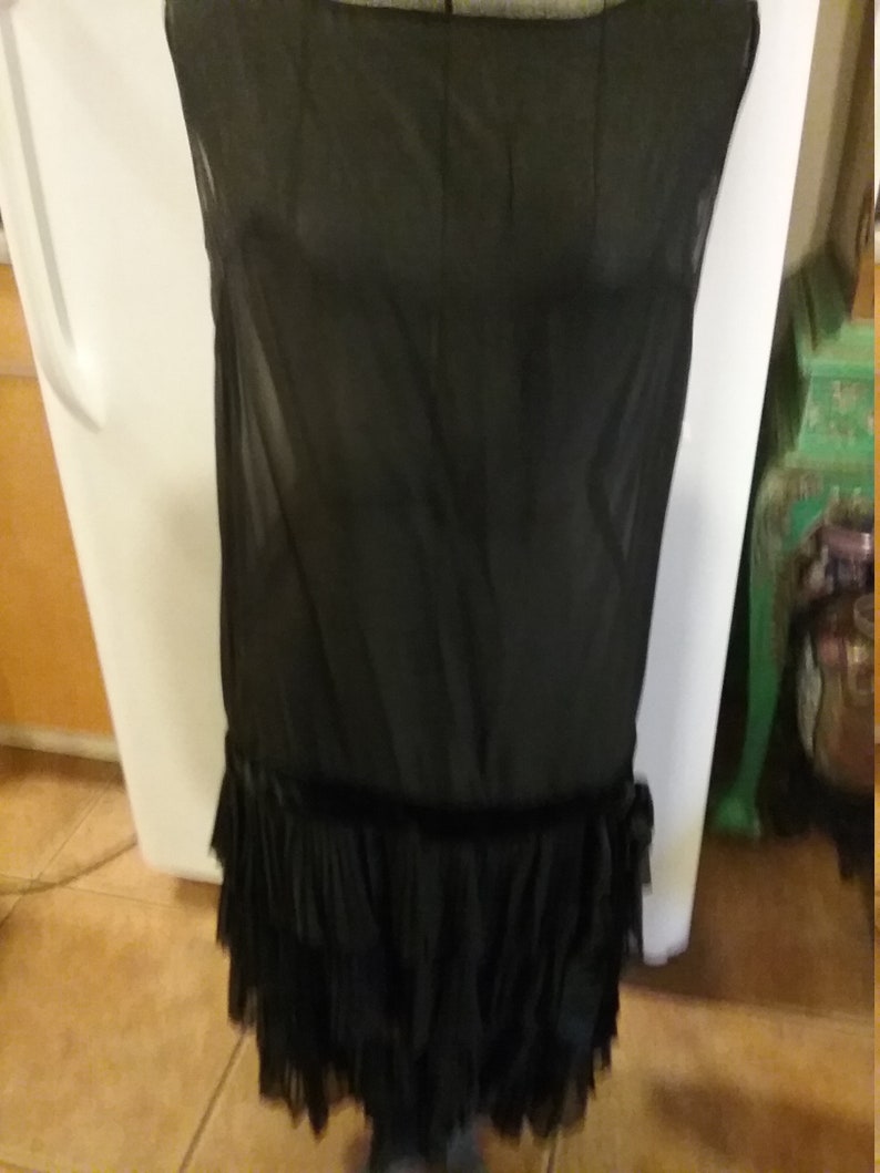Black sheer flapper dress
