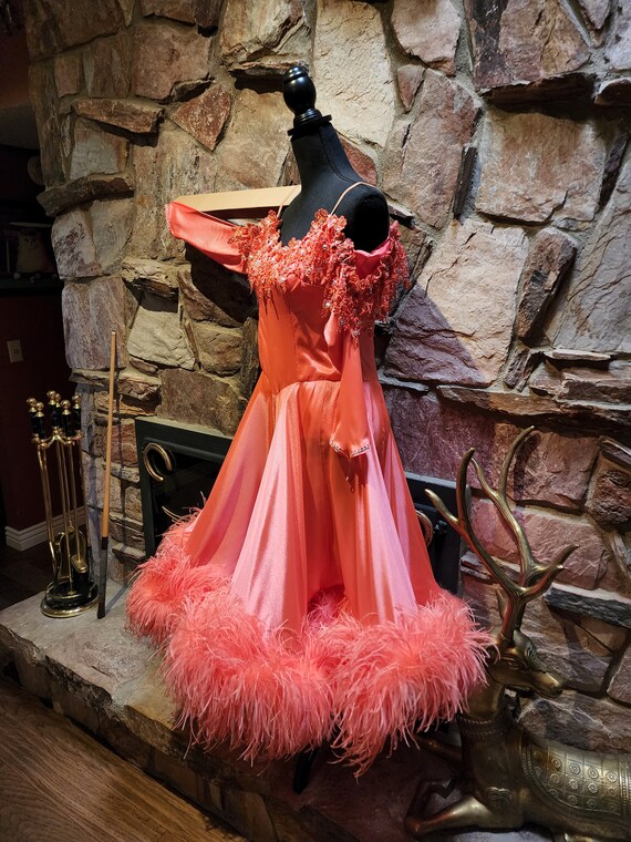 Ballroom Dance Dress Smooth, Pink Satin with Swar… - image 7