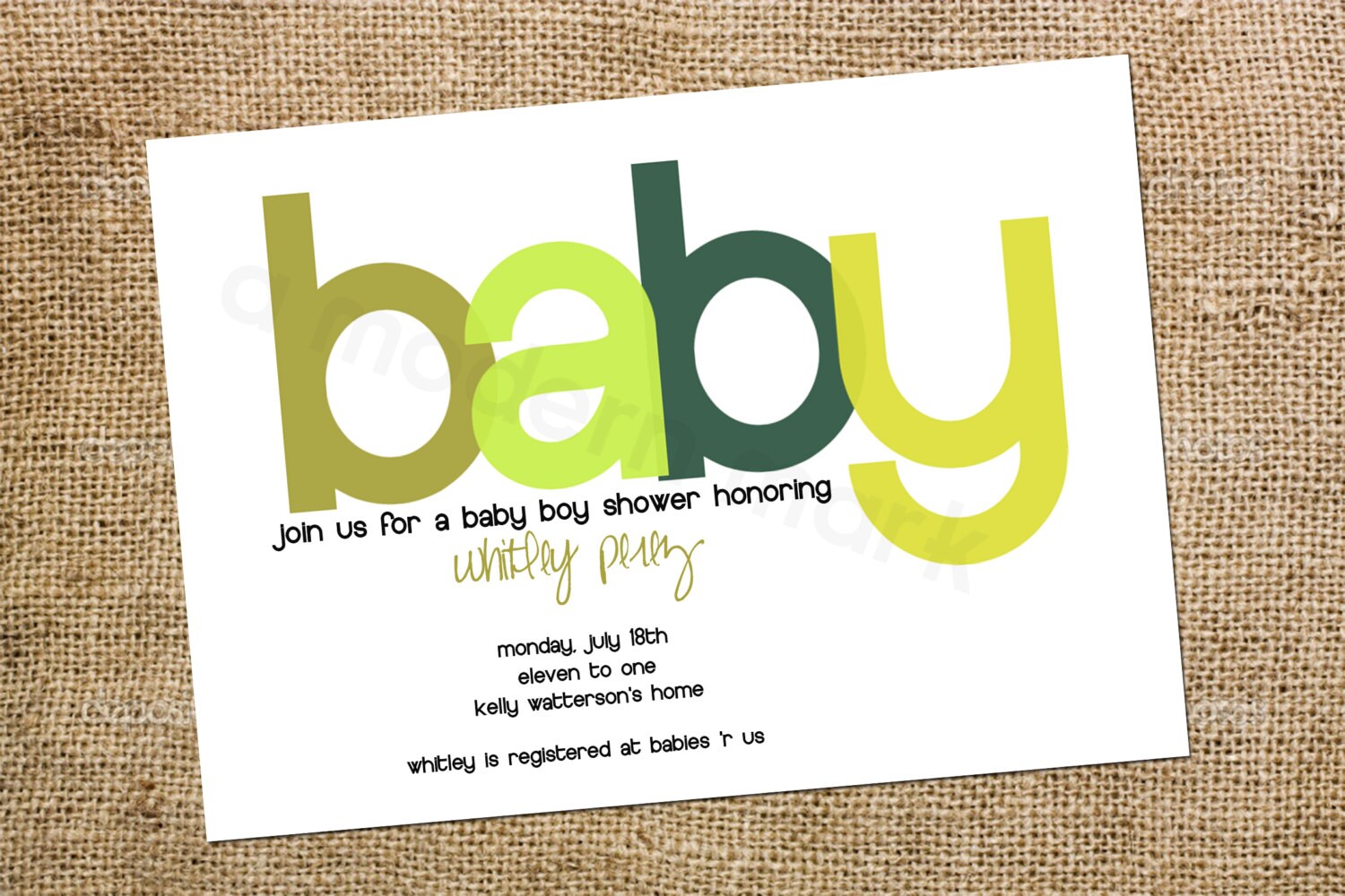 Simple Baby Shower Invitation Etsy