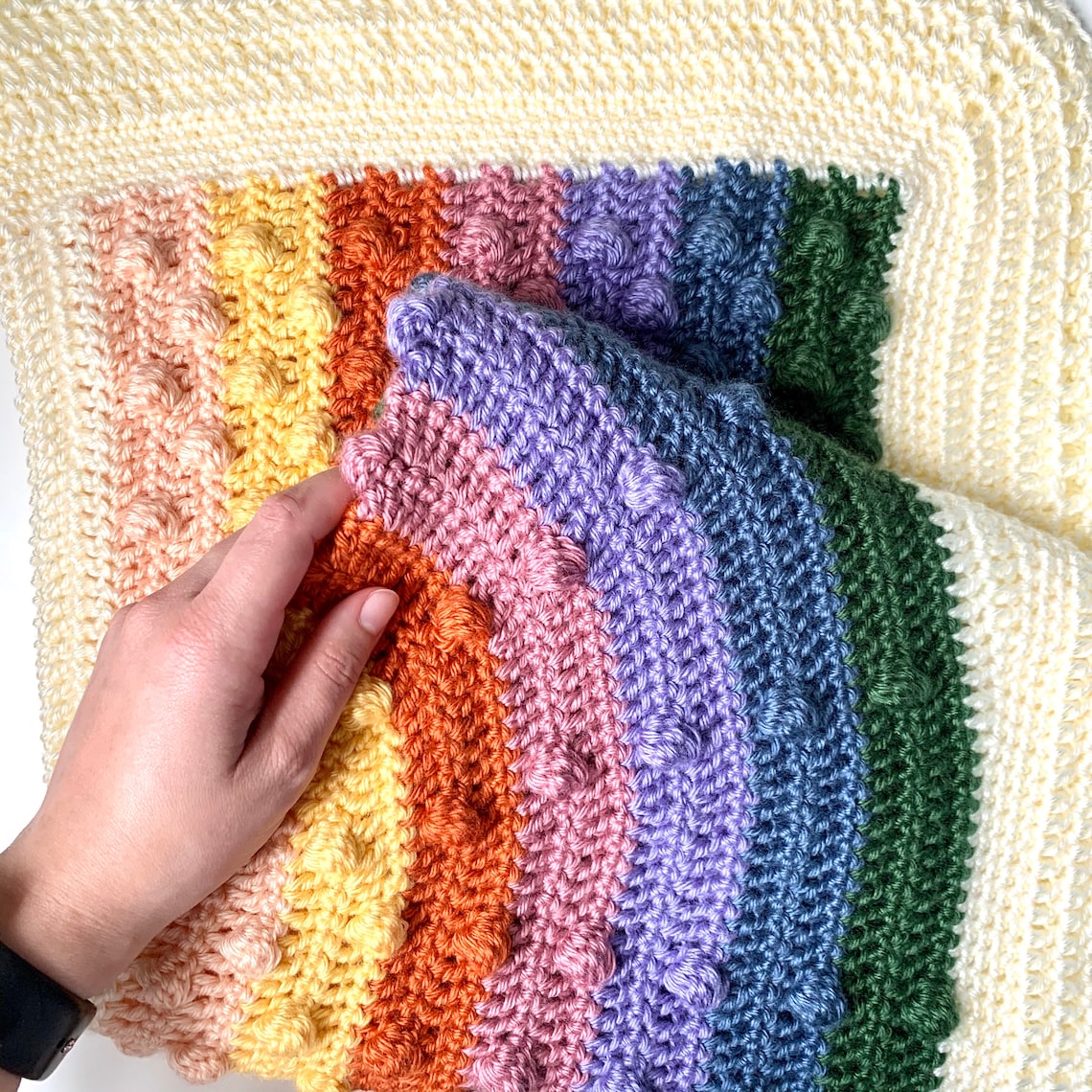 CROCHET Rainbow Bobble Blanket PATTERN Etsy