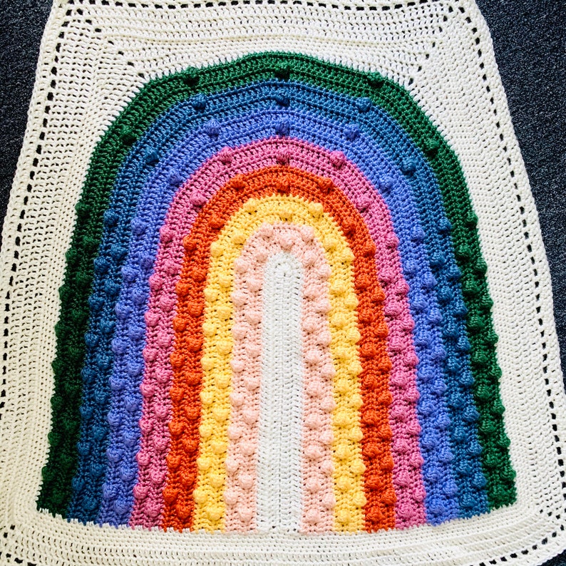 CROCHET Rainbow Bobble Blanket PATTERN image 2