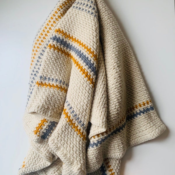 PATTERN** Maggy Moss stitch Crochet Blanket