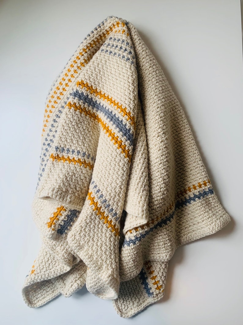 PATTERN Maggy Moss stitch Crochet Blanket image 1