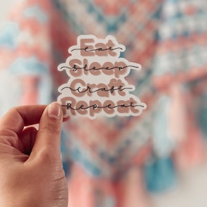 Eat Sleep Craft Repeat, WATERPROOF STICKER