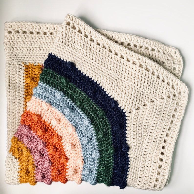 CROCHET Rainbow Bobble Blanket PATTERN image 5