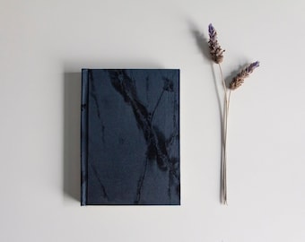 A6 Notebook dark marbling