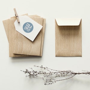 Paper bag with wood look beech mini image 3