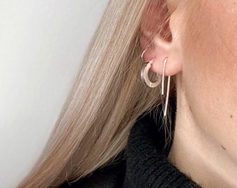 Large Threader Earrings - gold filled earrings, argentium silver earrings, minimalist earrings, minimal earrings, wire earrings