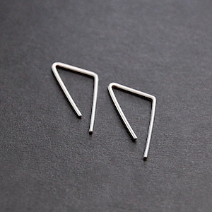 Triangle Threader Earrings - 14k gold filled, sterling silver, argentium silver, minimalist earrings, geometric earrings, modern earrings