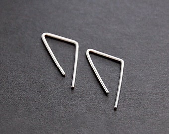 Dreieck Ohrringe - 14k gold filled, Sterling Silber, Argentium Silber, minimalistische Ohrringe, geometrische Ohrringe, moderne Ohrringe