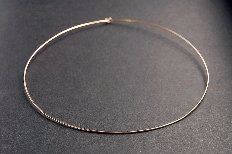 Gold Neck Cuff gold choker necklace, gold wire choker necklace, gold cuff necklace, wire cuff choker, dainty gold necklace image 2