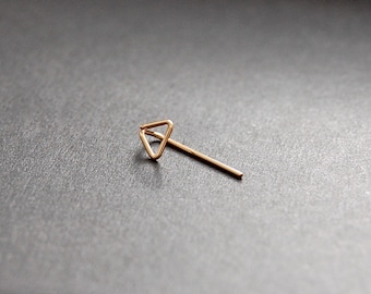 Tiny Triangle Threader Earrings - gold filled earrings, sterling silver earrings, minimalist earrings, modern earrings, geometric earrings