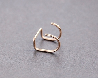 Doppelohrringe, Huggie-Ohrringe, vergoldete Ohrringe, minimalistische Ohrringe, zierliche Ohrringe, kleine Creolen, Ohrringe aus Sterlingsilber