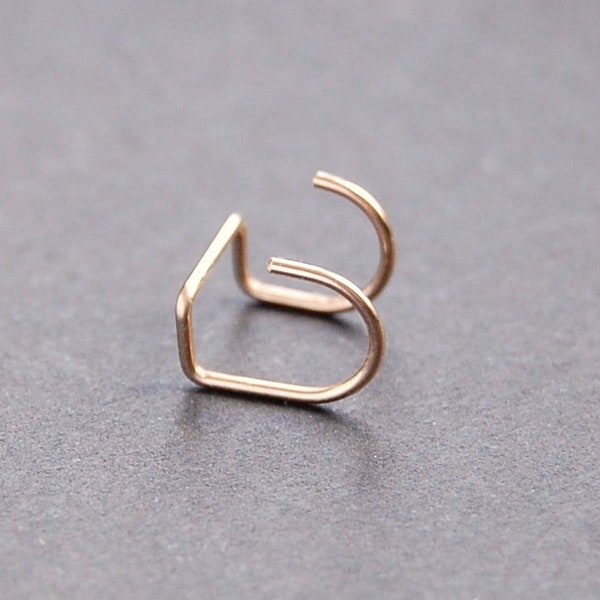 Double Piercing Huggie Earrings Gold Filled Staple Earrings Minimalist Earrings Dainty Earrings Tiny Hoop Earrings Sterling Silver Earrings