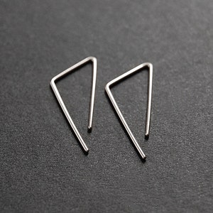 Triangle Threader Earrings - 14k gold filled, sterling silver, argentium silver, minimalist earrings, geometric earrings, modern earrings