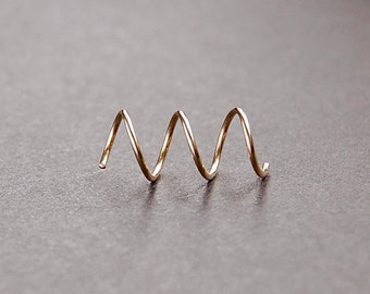 Triple Piercing Earrings, Spiral Earrings, Tiny Hoop Earrings, Huggie Earrings, Dainty Earrings Minimaist Earrings,  Gold Filled Earrings