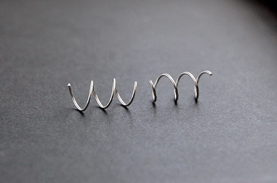 Triple Piercing Earrings, Spiral Earrings, Tiny Hoop Earrings, Huggie Earrings, Dainty Earrings Minimaist Earrings,  Gold Filled Earrings