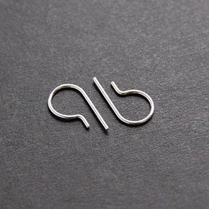 Short P Shape Open Hoop Earrings - gold earrings, gold hoop earrings, silver earrings, minimal earrings, minimalist earrings, modern hoops