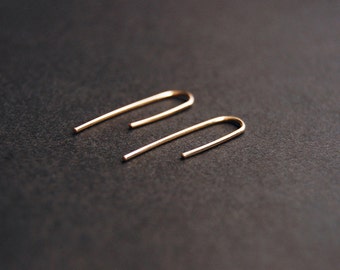 Medium Threader Earrings - 14k gold filled, sterling silver, argentium silver, minimalist earrings, minimal earrings, modern earrings