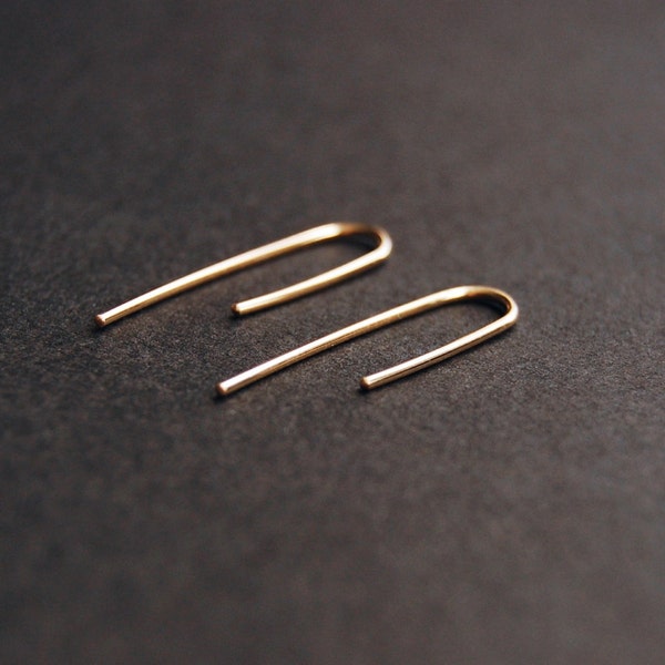 Medium Threader Earrings - 14k gold filled, sterling silver, argentium silver, minimalist earrings, minimal earrings, modern earrings