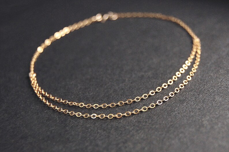 Gold Double Chain Anklet Gold Anklet Gold Filled Anklet Etsy