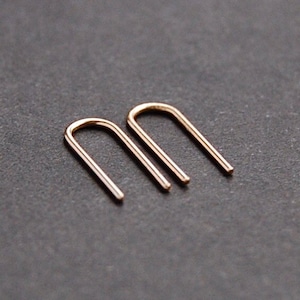 Pendientes de arco estrecho: pendientes rellenos de oro, pendientes de oro en forma de U, pendientes minimalistas, pendientes delicados, pendientes de plata, pendientes de rosca.