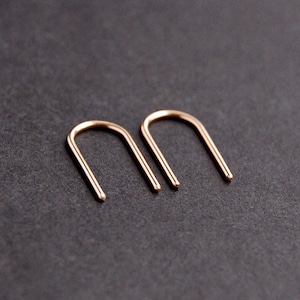 Gold Arc Earrings - u earrings, minimalist earrings, dainty earrings, open hoop earrings, gold filled earrings, sterling silver earrings