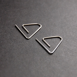 Open Triangle Hoop Earrings, dainty gold filled earrings, sterling silver earrings, minimalist earrings, geometric earrings, modern earrings