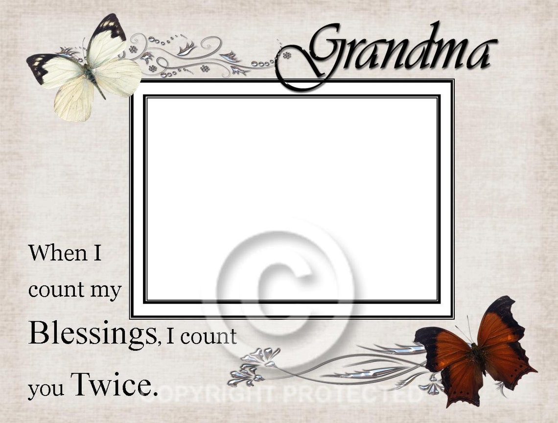 8x6 Grandmother inspired Picture Frame Gift for Grandma Etsy