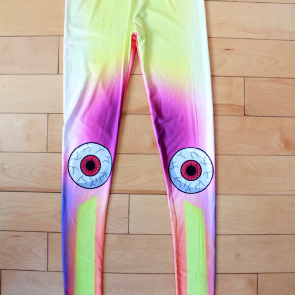 90s eyeball colorful leggings