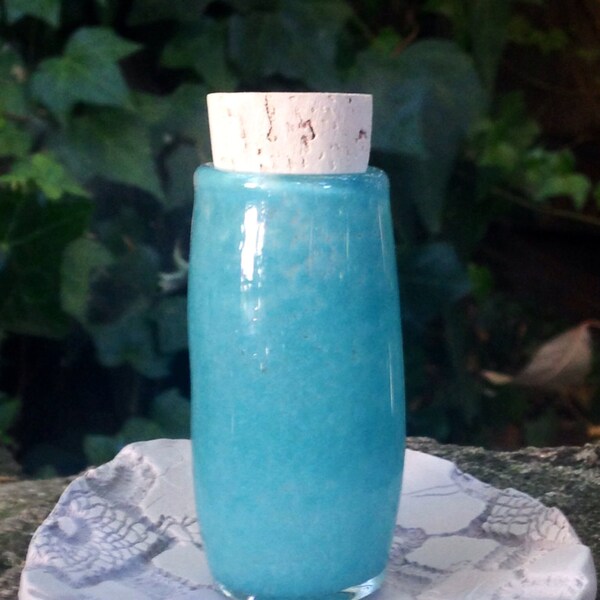 Turquoise Travel Glass Stash Jar, Glass Jar