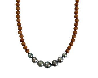 Tahitian Pearl Sandalwood Necklace