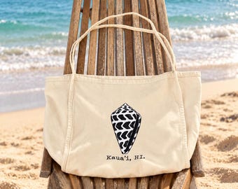 Tote Canvas Bag, Hebrew Shell, Hawaii