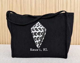 Hebrew Shell Tote Canvas Bag,  Seashell, Hawaii