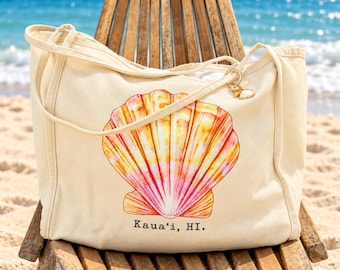 Tote Canvas Bag, Sunrise Shell, Hawaii