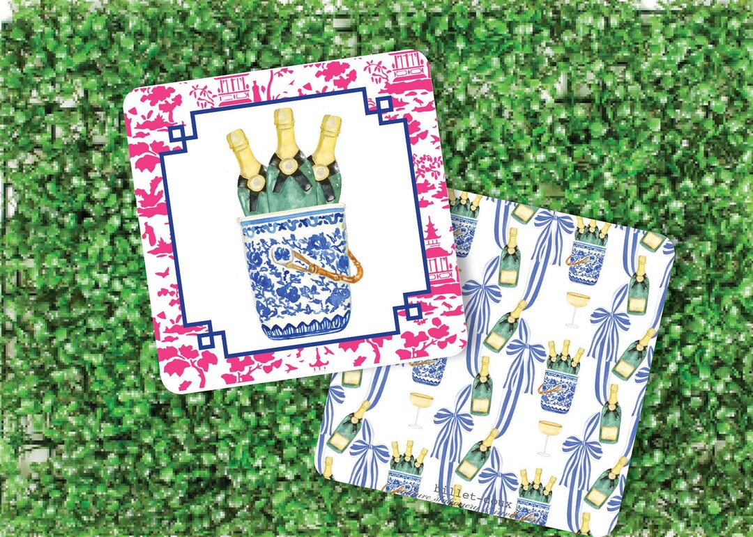 Bubbly Champagne Bucket Coaster Set / Holiday Entertaining ...
