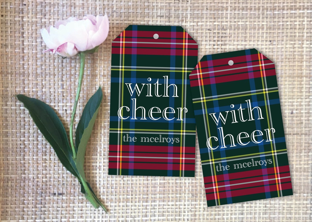 Tartan With Cheer - Personalized Holiday Gift Tag | Traditional Plaid ...