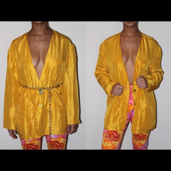 VTG 1990’s Mustard Silk Blazer