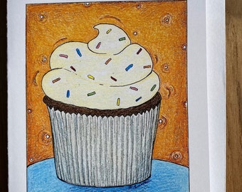 Cupcake, Blank Greeting Card