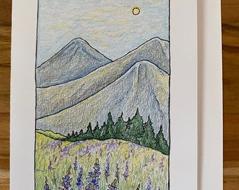 Mountain Lupines, Blank Greeting Card (Mtnlupines)