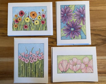 Floral 4-Pack Note Cards