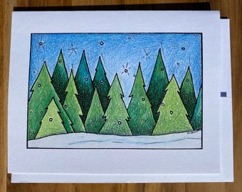 Pine Forest, Blank Greeting Card