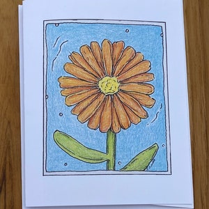Zinnia, Blank Greeting Card